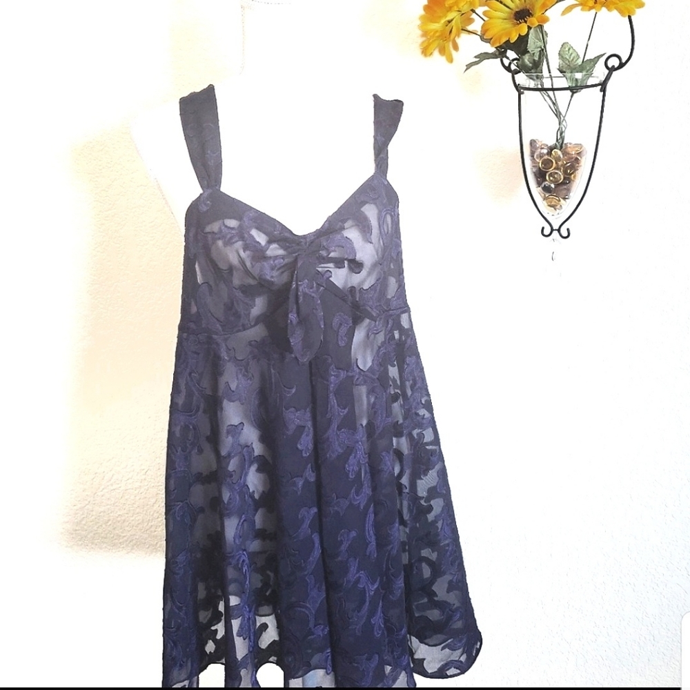 Vintage Victoria Secret Gold Label Semi Sheer Babydoll Nightie Medium Pu…